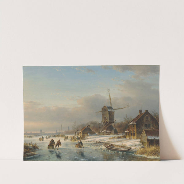 A winter landscape by Lodewijk Johannes Kleijn