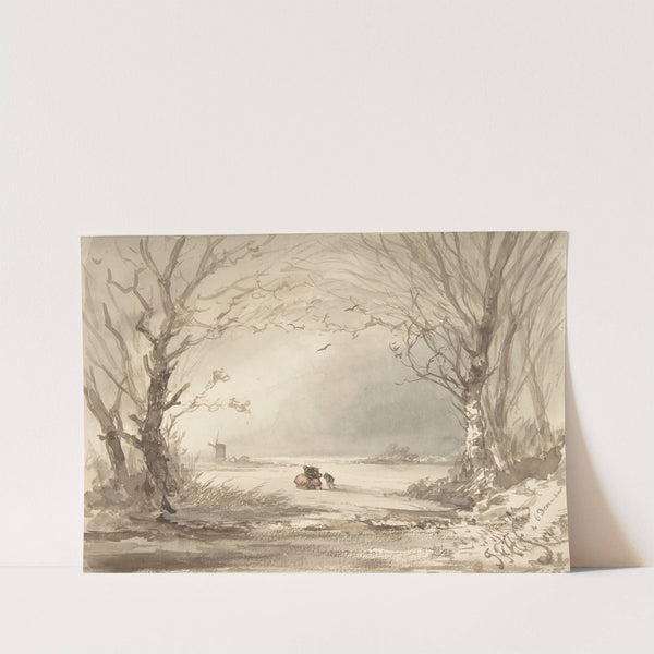 A Winter Landscape by Johannes Franciscus Hoppenbrouwers