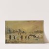 A Winter Landscape With Skaters And Kolf Players, A Village To The Left by Aert van der Neer