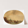 A winter landscape with skaters on the ice by Isaac van Ostade