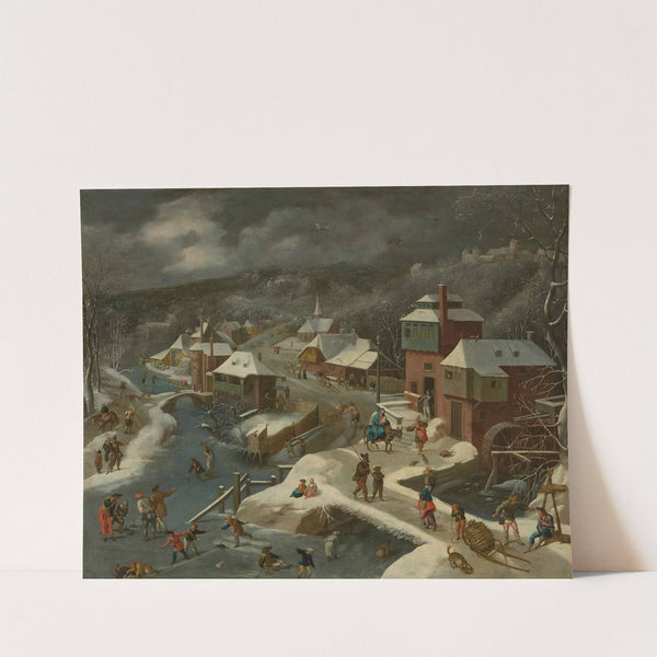 A winter landscape with the Flight into Egypt by Jacob Grimmer