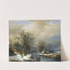 A Winter Landscape With Woodgatherers On The Ice by Willem Bodeman
