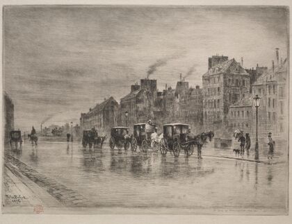 A Winter Morning on the Quai de l’Hôtel -Dieu (1876)