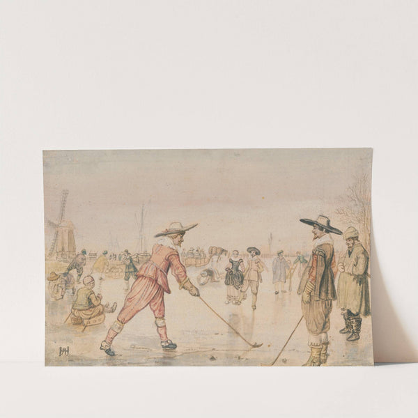 A Winter Scene with Two Gentlemen Playing Colf by Hendrick Avercamp