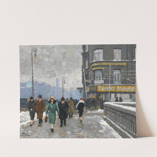 A winter street by Paul Fischer