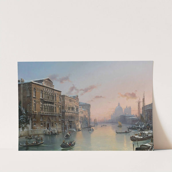 A Winter View Of The Grand Canal, Venice, From The Palazzo Cavalli-Franchetti Towards Santa Maria Della Salute by Friedrich von Nerly