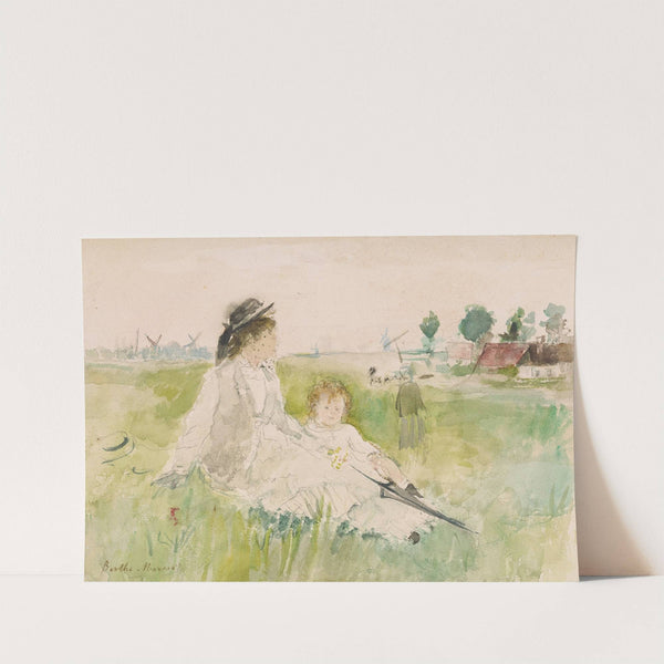 A Woman and Child Seated on the Grass (1875) by Berthe Morisot