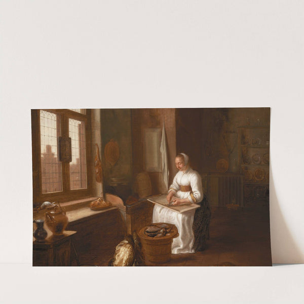 A Woman Cleaning Fish by Hercules Sanders