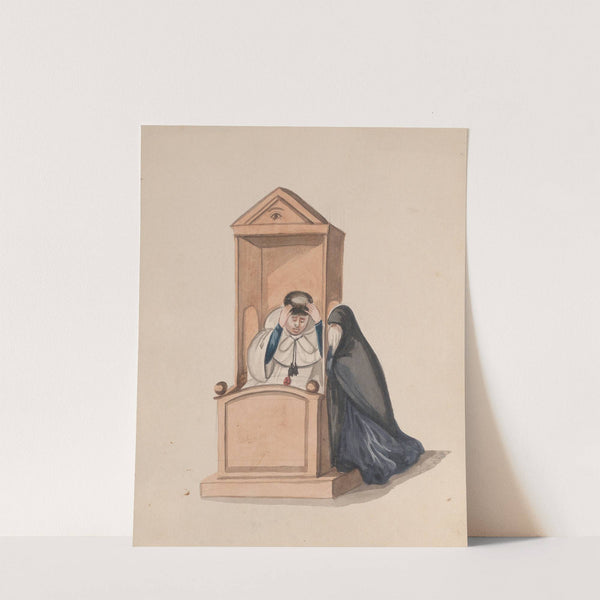 A woman confessing to a priest by Francisco Fierro
