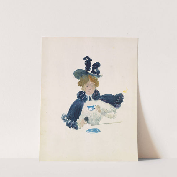 A woman drinking from a cup. (1895–1897) by Maurice Prendergast