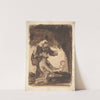 A woman giving a mug to an old man (ca. 1812–20) by Francisco de Goya