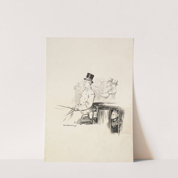 A woman is driven in a carriage. (1896) by William Henry Walker