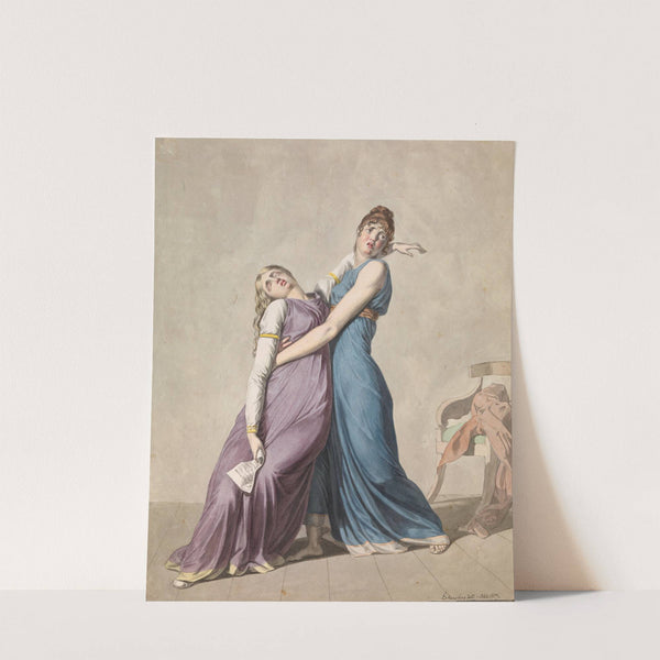 A Woman is Supporting Another Woman, Who has fainted upon Reading a Letter (1807) by Christoffer Wilhelm Eckersberg