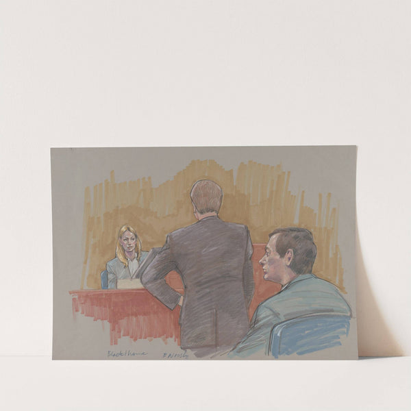 A woman on the stand in the trial of Allen Blackthorne, who was tried for conspiracy in the homicide of his ex-wife by Brigitte Woosley