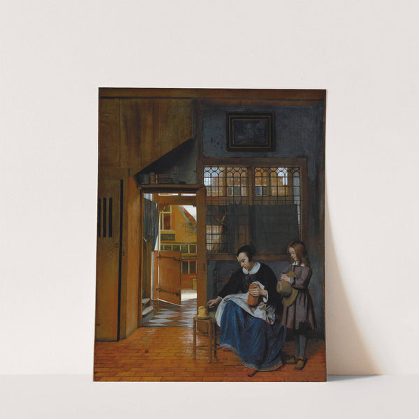 A Woman Preparing Bread and Butter for a Boy by Pieter De Hooch