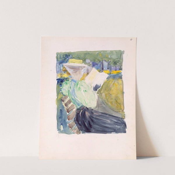 A woman reading in the park (1895–1897) by Maurice Prendergast