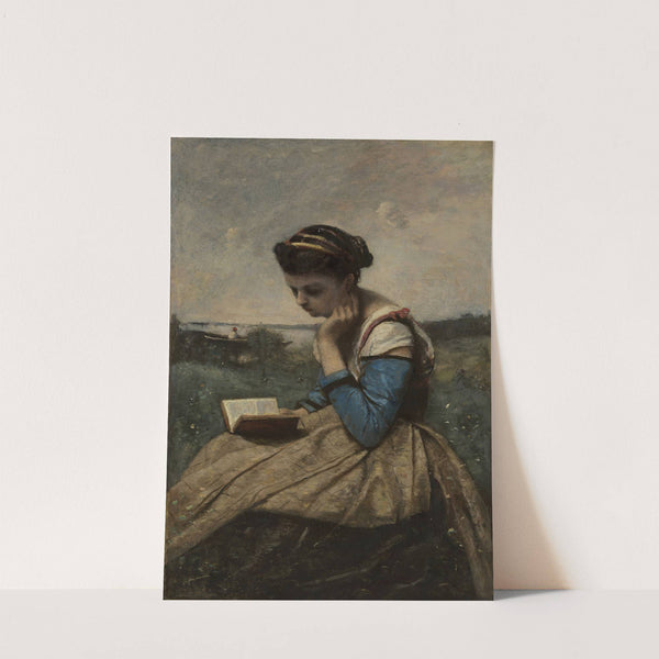 A Woman Reading by Jean-Baptiste-Camille Corot