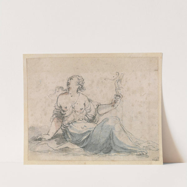 A Woman Seated and Holding an Image by Peter Oliver