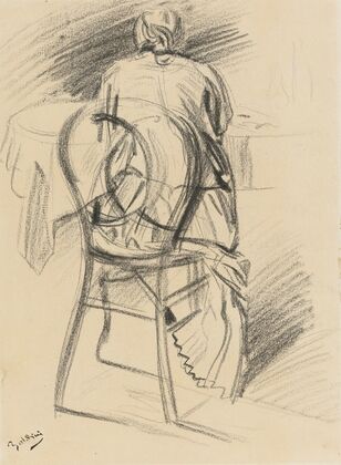 A Woman Seated Seen from Behind
