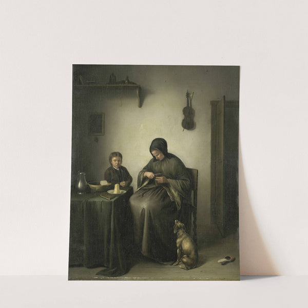 A Woman Slicing Bread by Johannes Christiaan Janson
