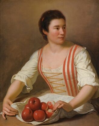 A Woman With A Basket Of Fruit