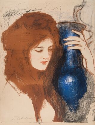 A woman with a vase