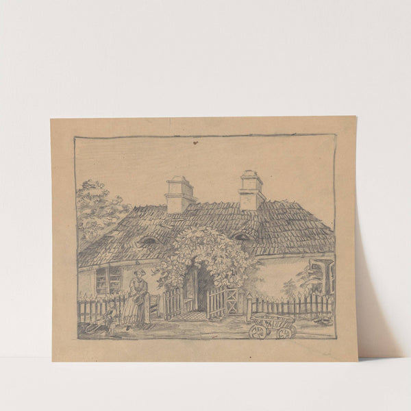 A woman with child on the background of a country house by Stanisław Wyspiański