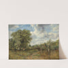 A wooded landscape with a cattle and cottage beyond by Frederick Waters Watts
