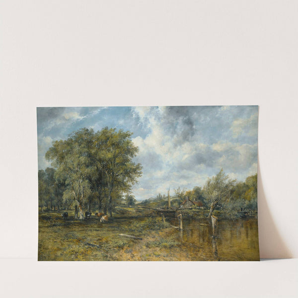 A Wooded Landscape With Cattle And A Cottage Beyond by Frederick Waters Watts