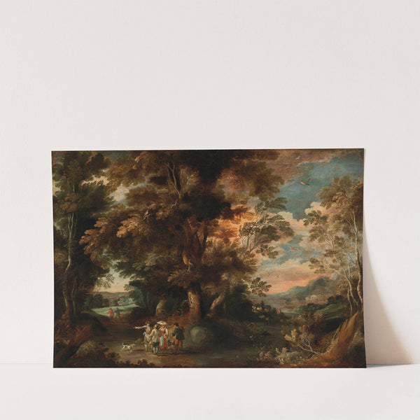 A wooded landscape with travellers by David Vinckboons