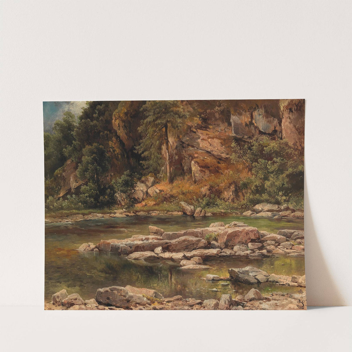 A Wooded River Landscape by Carl Franz Emanuel Haunold