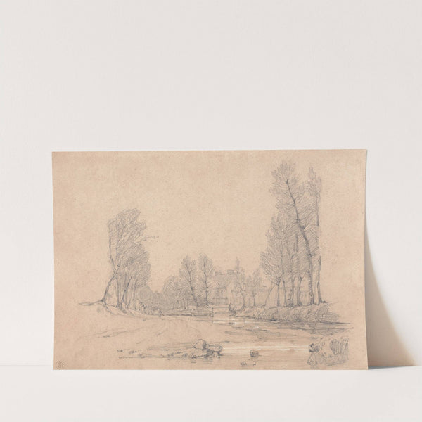 A Wooded Stream and a Farmhouse in Normandy by Richard Parkes Bonington