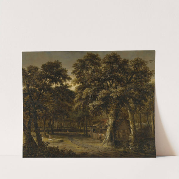 A Woodland Scene With A Cottage And Figures by Philips Koninck