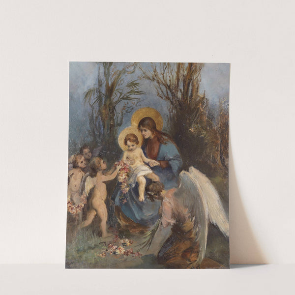 A Wreath Of Flowers For The Baby Jesus by Carl Rahl