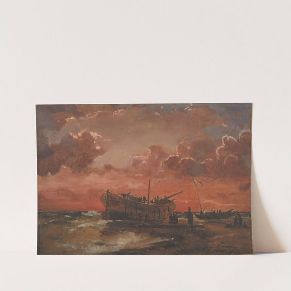 A Wreck on the West Coast of Jutland at Sunset (1846 - 1847) by Carl Frederik Sørensen