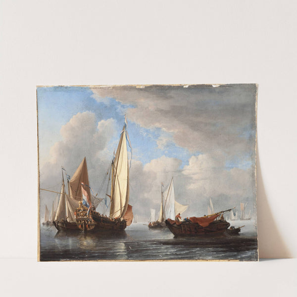 A Yacht and Other Vessels in a Calm by Willem van de Velde the Younger