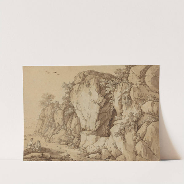 A Young Couple Seated near a Massive Rock Formation by Johann August Nahl II