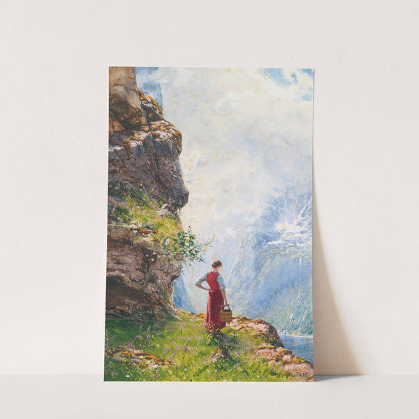 A Young Girl By A Fjord by Hans Dahl