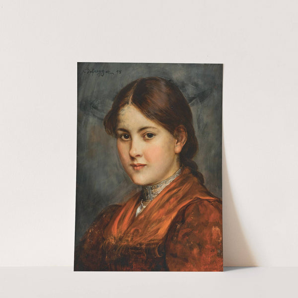 A Young Girl in a Traditional Costume with Silver Choker (1898) by Franz von Defregger