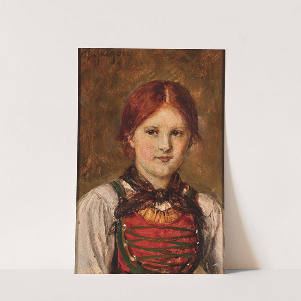 A young girl in traditional costume by Franz von Defregger