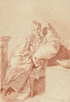 A young girl seated in an interior, leaning against a pillow (‘La Jeune malade’)