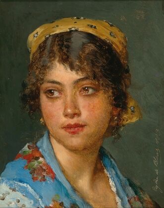 A Young Italian Woman with a Yellow Headscarf