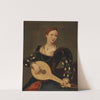 A Young Lady Playing A Lute (16th Century) by Antwerp School