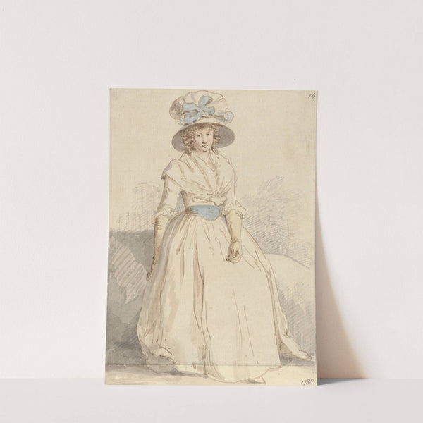 A Young Lady Seated Wearing a White Dress by Edward Edwards