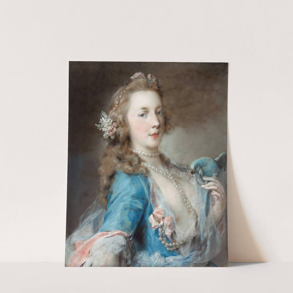 A Young Lady with a Parrot by Rosalba Carriera