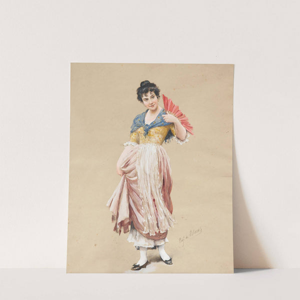 A Young Lady with a Red Fan by Eugen von Blaas