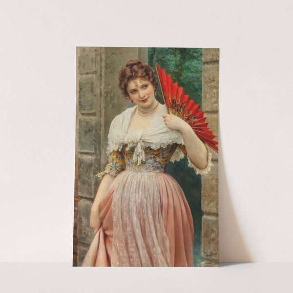 A Young Lady with a Red Fan (1897) by Eugen von Blaas