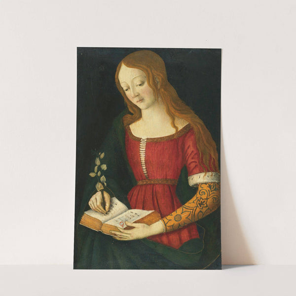 A Young Lady Writing In A Hymnal by Giacomo Pacchiarotto