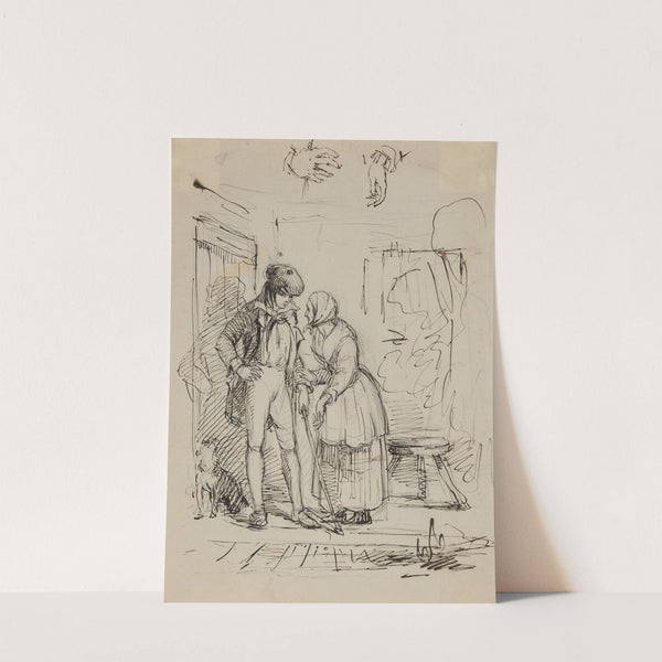 A young man and an elderly woman by Felix Octavius Carr Darley