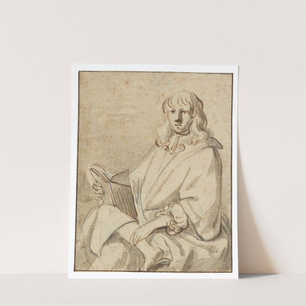 A young man seated with a book by Juriaen Pool